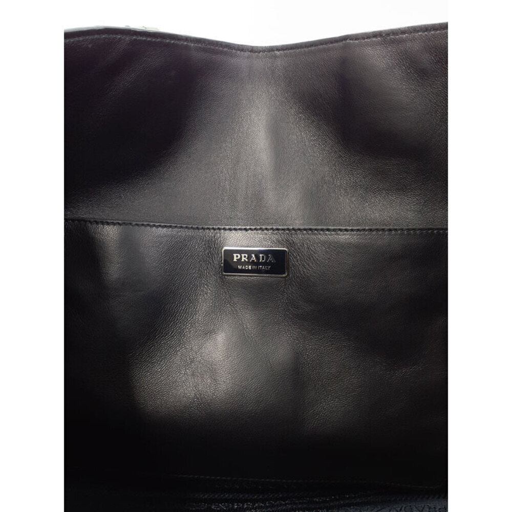 Prada Baiadera calfskin tote bag olive green black white striped leather - Picture 9 of 9